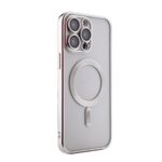 Clear phone case with a magnetic ring holder on the back.