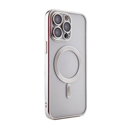 Clear phone case with a magnetic ring holder on the back.
