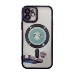 Smartphone case with camera lens design and P12 label.