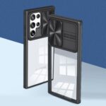 A foldable smartphone with a sleek black case and multiple rear cameras.