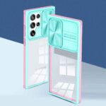 Sleek foldable smartphone with a vibrant turquoise color and multiple rear cameras.