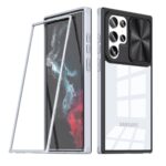 Transparent smartphone case with black camera protector.