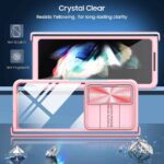 Pink crystal clear phone case with diamond sparkle and card holder.