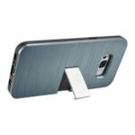 Smartphone with a built-in metal kickstand for hands-free use.