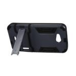 Black phone case with built-in kickstand for hands-free use.