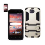 Smartphone with a rugged protective case and a mobile app open on another phone.