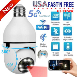 Smart bulb security camera with motion detection.